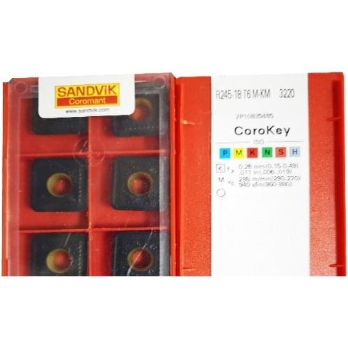 10PCS CARBIDE INSERT R245-18T6M-KM 3220