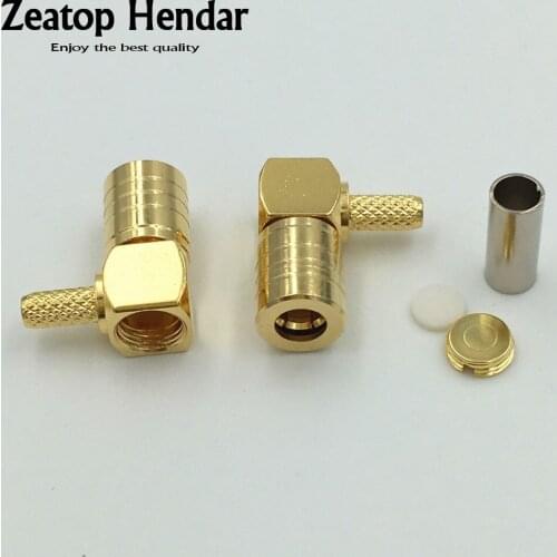 10Pcs Brass SMB Female Right Angle 90 Degree RF Connector for RG316 RG174 LMR100 Coaxial Cable