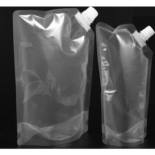7Pcs Clear Spouted Stand Pouch Liquid Soap Packaging BPA Free Drink Bags for Food Snack Tea and Drinking (3Pcs 1L 3Pcs 500ML