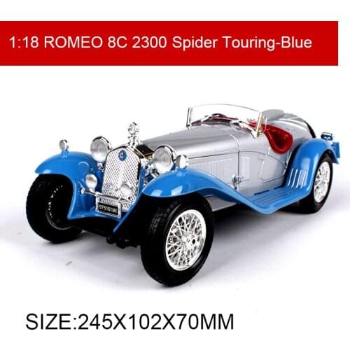 BBUAGO 1:18 Romeo 8C 2300 Spider Touring Classic Cars 1:18 Alloy Car Metal Vehicle Collectible Models toys For Gift Collection