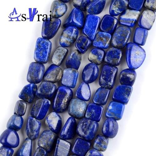 Natural Lapis Lazuli Stone Irregular Beads For Jewelry Making 8mm-10mm Spacer Loose Beads Diy Handmade Bracelets Jewellery 15"