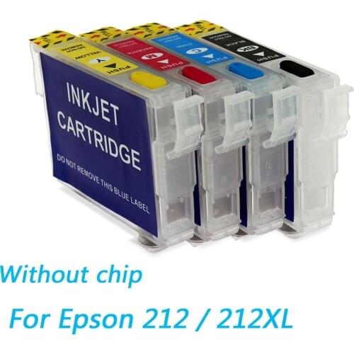 Refill For Epson 212 212XL ink cartridge without chips for Epson WF-2830 WF-2850 XP-4100 XP-4105 printer ink cartridge 212 212XL