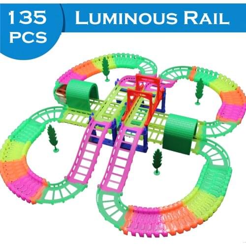 Miraculous Glowing Race Track Bend Flexible Flash in the Dark Assembly LED Car Toy Luminous Racing Track Set Toys for Children