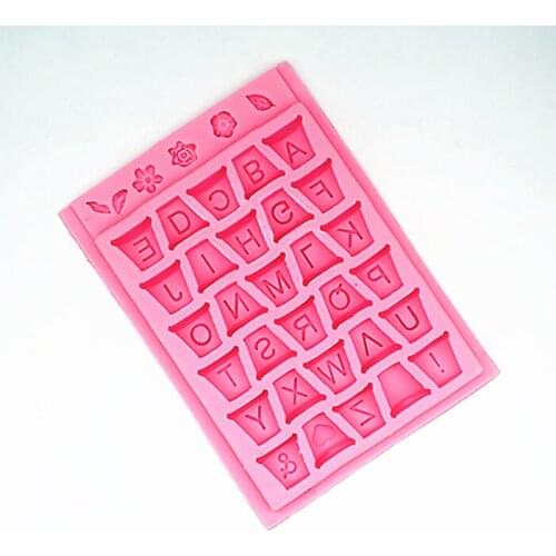 Flower pot small letter cake decoration mold fondant mold chocolate mold Silicone baking tool