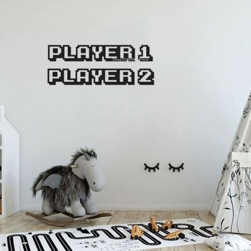 Player 1 Player 2 Wall Sticker Computer Games position decal game player Children bedroom kindergarten child Dorm Murals DG402
