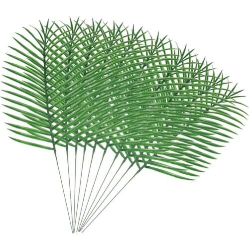 10PCS Artificial Palm Tree Faux Leaves Green Plants Greenery for Flowers Arrangement Wedding Decoration