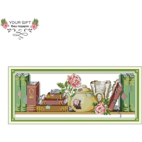 Joy Sunday The Mouse Likes Books Cross Stitch DA269 14CT 11CT Counted and Stamped The Mouse Likes Books Wholesale Cross Stitch