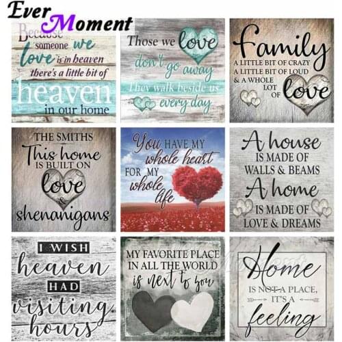 Ever Moment Diamond Painting Full Square Text Home Is Not A Place It’s A Feeling Diamond Emboridery Mosaic Art Kit ASF2078