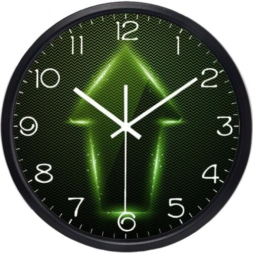 Creative Green Arrow Office Quartz Modern Wall Clock, Quality Assured 10 Years