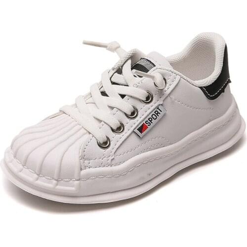 Autumn Children Sport Shoes Boys Girls Sneakers Flats Soft Leather Shoes Kids Breathable Running Shoes 26-36