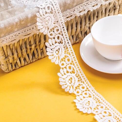 Cotton100% Water-soulble Embroidered Lace Trim DIY Sewing Accessories Lace Fabric Width 5cm 3Yds/lot