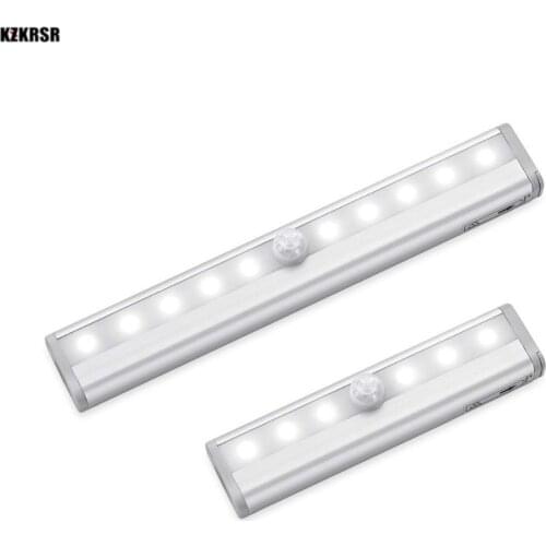 6/10 LED Under Cabinet Light PIR Motion Sensor Lamp 98/190mm home lighting for Wardrobe Cupboard Closet Kitchen night light