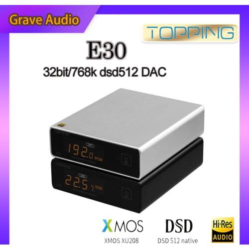 TOPPING E30 MINI HI FI DAC Decoder AK4493 XU208 32BIT/768K DSD512 Touch Operation with Remote Control Hi-Res