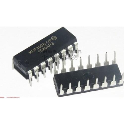 New original MCP3008-I/P 10BIT 2.7V 8CH SPI 16DIP