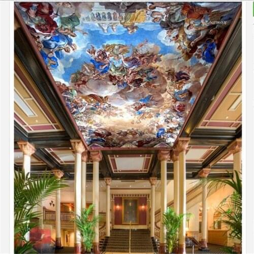 Beibehang custom mural 3d wallpaper The classical European style luxury palace painting ceiling frescoes decoration wall paper
