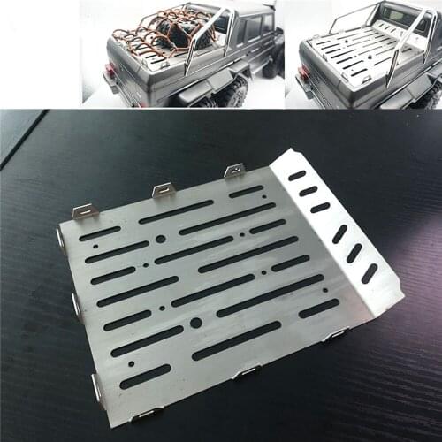 Durable Stainless Steel Trunk Tail Box Plate Metal Cargo Panel for TRAXXAS TRX6 G63 6X6 RC Crawler Car Upgrade Parts