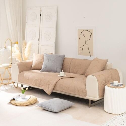 Nordic Simple Cotton Solid Color Banana Leaf Sofa Cover Seasons Universal Corner Sofa Towel Slipcovers Cushion For Living Room