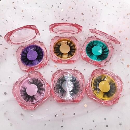 FDshine Pink Clear Round Lash Box For Full Strip Eyelashes 3D 25mm 27mm Custom Case