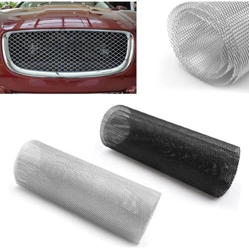 40"x13" Car Grill Mesh Aluminum Alloy Grille Mesh Sheet Rhombic Type Black Car Front Bumper Grille Grids