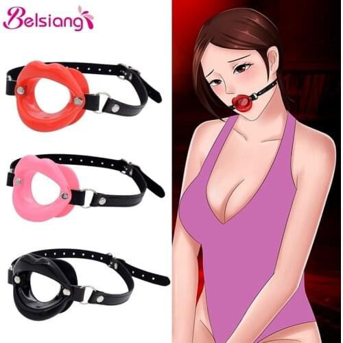 Belsiang Sex Slave Silicone Lips O Ring Open Mouth Gag Oral Fetish Bdsm Bondage Restraints Erotic Toy Sex Toy For Couples