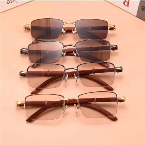 Rockjoy Stone Sunglasses Male Women Wooden Temple Sun Glasses for Men Oversized Anti Reflection Shades UV400