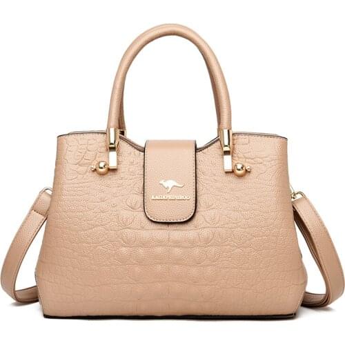 2021Kangaroo Ladies Hand Shoulder Crossbody Bags for Women Designer Handbags High Quality Leather Casual Tote Bags