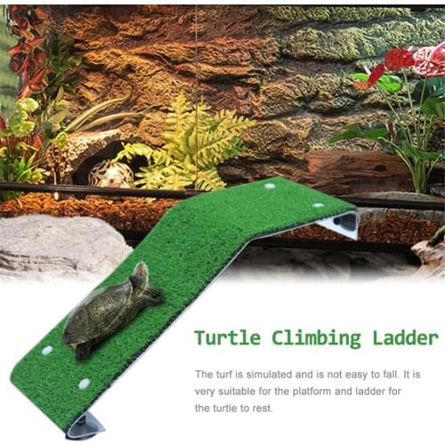 Turtle Drying Platform Turtle Climbing Ladder Reptile Tortoise Aquarium Fish Tank Simulated Lawn Landscaping Habitat