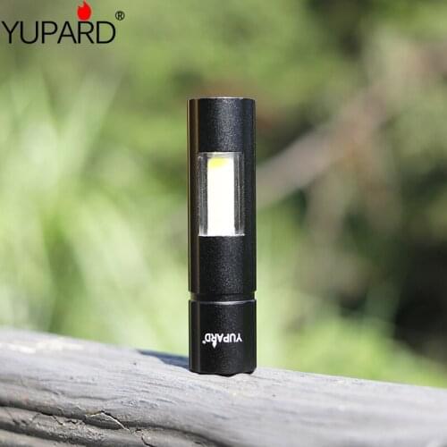 USB Rechargable Mini XPE LED Flashlight 3 Mode Lighting Waterproof COB Torch Built-in battery Portable Suit Night light