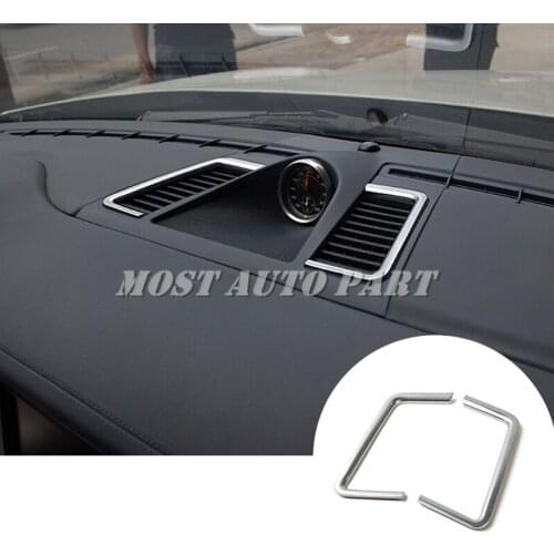 Inner Centre Dashboard Air Vent Outlet Cover For Porsche Panamera 2010-2016 Silver/Blue/Red Car accesories interior Car Trim
