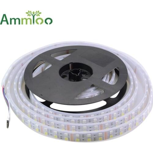 Waterproof 5050 Double Row RGB Led Strip DC 12V 5M 120 led/m Silicone Tube Led Flexible Light Tape + 40 Key IR Remote Controller