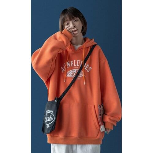 Womens Sweatshirt Spring Autumn Hooded Sweatshirts Loose Casual Womens Polerones Solid Street Womens Hoodie 2021 New Korean