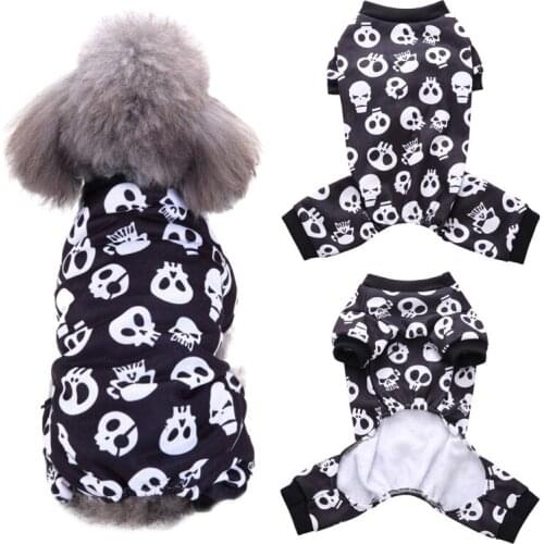 Winter Pet Clothes Dog Halloween Cosplay Costume Jumsuits For Small And Medium Dogs Puppy Terrible Skeleton 4 Legged Jumpsuit