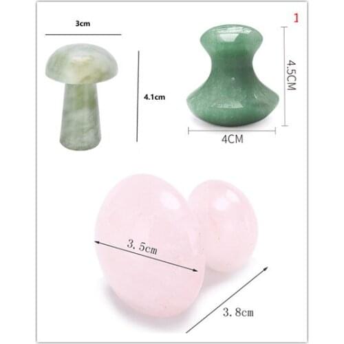 Natural Mushroom Shape Jade Roller Face Massage GuaSha Board Crystal Stone Massager Body Facial Scraping Face Lift