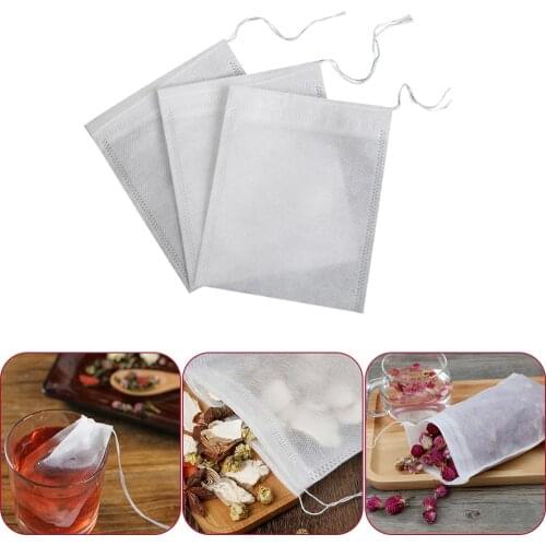 100 Pcs Tea Bags for Tea Bag Infuser with String Heal Seal 6 x 8CM Sachet Filter Paper Teabags Empty Tea Bags dropshipping