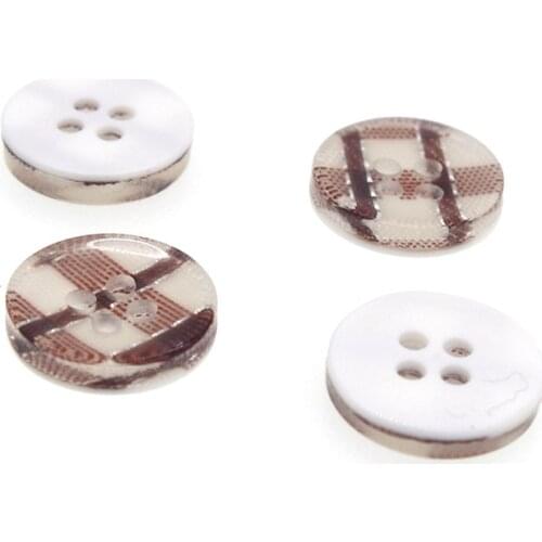 100PCs Resin Buttons 4 holes Round Light Coffee Button Latest Design Scrapbooking Sewing Accessories Craft JS9005 13mm