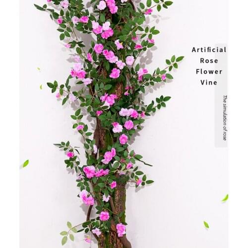 170CM Rose Artificial Flower Garland Wedding Decorations Ivy Vine With Green Leaves Garden Arch Decor Garland Hanging Rattan