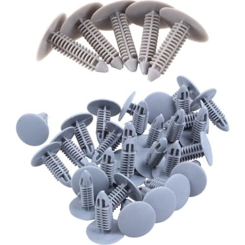 35 Pcs Accessories: 5 Pcs 7x7mm Hole Rivets Car Door Panel Fastener & 30 Pcs Screws Bumpers Clips for 6mm x 6.7mm Hole