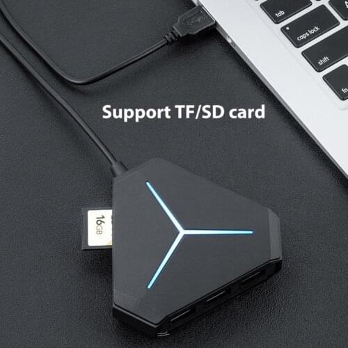 80% Off Multiple Port USB 2.0 AUX TF Card Reader Hub 1m Cable Splitter Adapter for PC