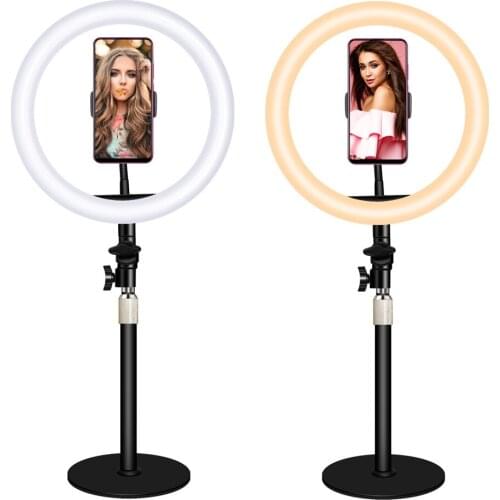 Photo Studio Phone Stand with LED Beauty Ring Light Photography Dimmable Fill-in Light Lamp Stand For Selfie Live Show