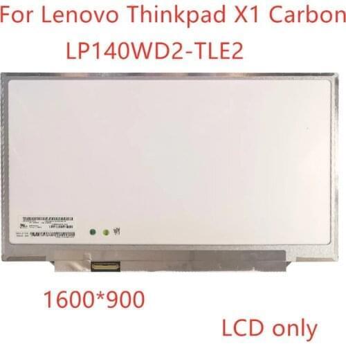 Free shipping original 14 inch laptop slim lcd screen LP140WD2-TLE2 LP140WD2 TL E2 For Lenovo Thinkpad X1 Carbon Panel 1600*900