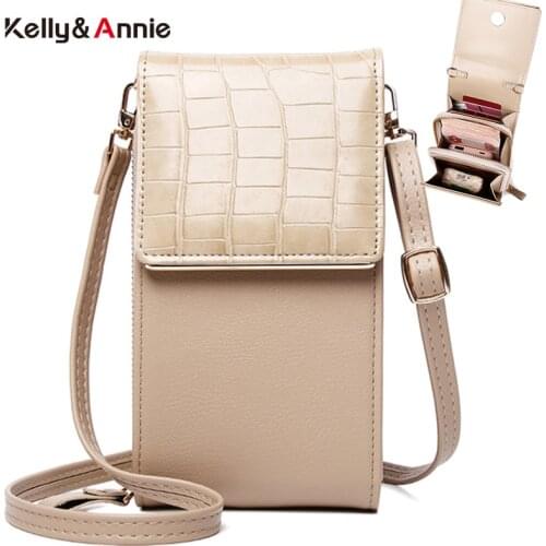 Brand Designer Small Crossbody Phone Bag Womens Stone Pattern Pu Leather Female Shoulder Purses Ladies Clutches Mini Handbag