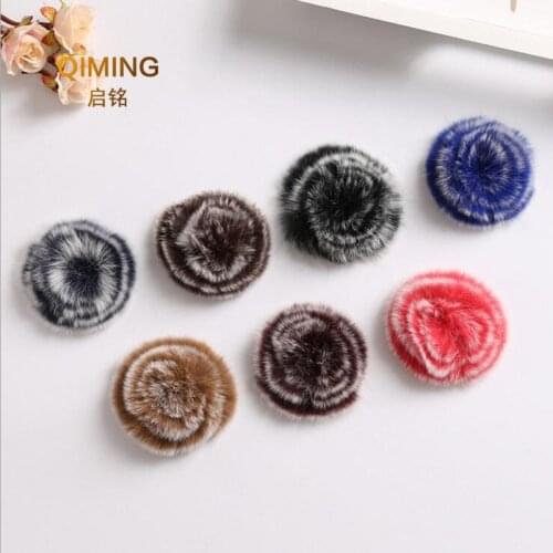 Rex Rabbit Peony Flower Rose Brooch Accessories Hair Accessories Apparel Fur Accessories Jewelry Findings Components 01