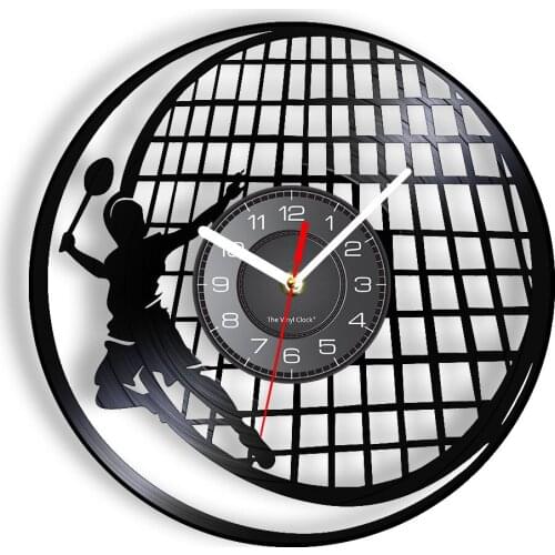Badminton Vintage Wall Clock Shuttlecock Ball Sports Huge Battledore Icon Vintage Design Illuminated Wall Watch Players' Gift