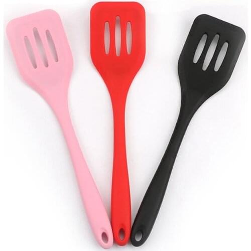 Coxeer Silicone Spatula Non-stick Slotted Cooking Turner Stirring Utensil Frying Shovel Baking Spatula Non-stick Cookware Tools