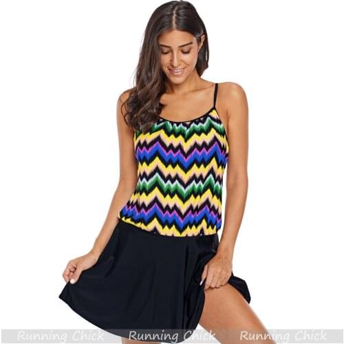 Color Striped One-piece Swimsuit Female, Sawtooth Printing New Beach Holiday Bikini Skirt Shorts Swimsuit, One Piece Swimsuit