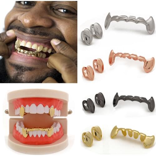 Hip Hop Teeth Grillz For Men Vampire Fang Punk Tooth Cap Top Bottom Tools Grill Mouth Grills Fashion Body Jewelry Accessories