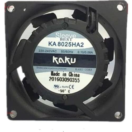 KA8025HA2 8025 AC220V 0.10a oil-bearing metal frame axial flow fan 6months Warranty