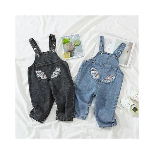 Spring Childrens Overalls Toddler Infant Pants 2021 Spring Summer New Baby Overalls Korean Denim Trousers Casual Jumpsuits 1-4Y