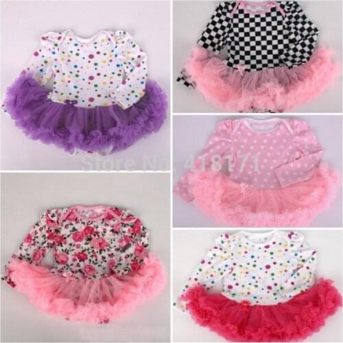 10 Colors Baby Girl Multi-layers Tutu Romper Dress Full Sleeve Cotton Infant Newbron One-pieces High Quality Jumpsuit