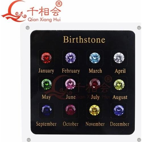 12 birthstone cubic zirconia and corundum loose gem stone cz display tools box dia mond tester master set